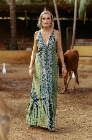 Party Dress  "Green Python"