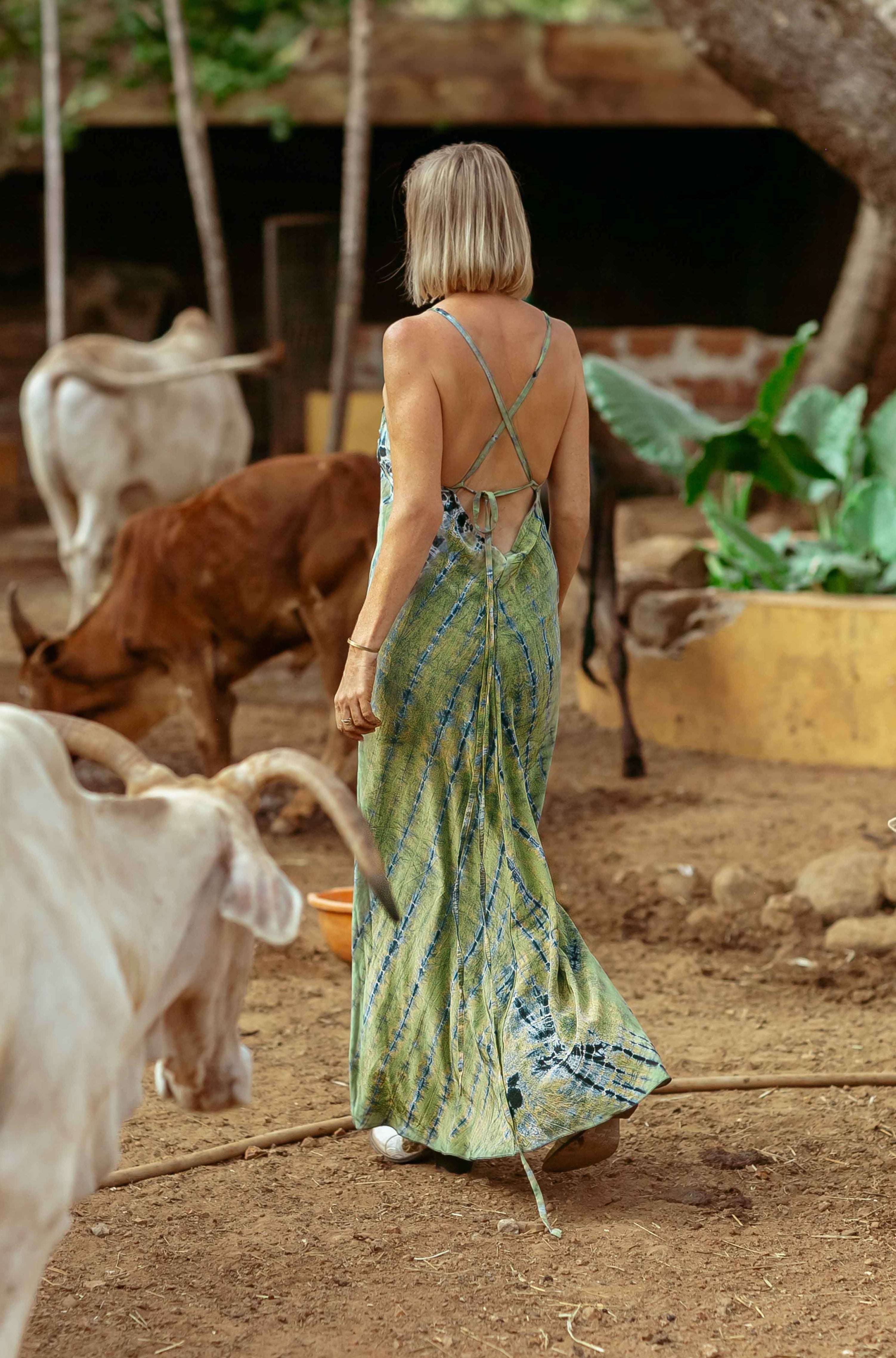 green python dress Green Snake Print Dress by Atlein