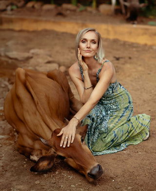 Party Dress  "Green Python"